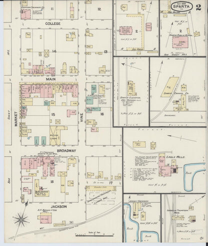 Sanborn Fire Insurance Map from Sparta, Randolph County, Illinois (1889), Sheet #0002 - Complete Map Set gallery image, historic Sanborn map, vintage wall art, Illinois Illinois