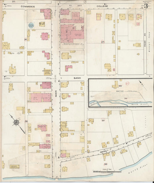 Sanborn Fire Insurance Map from Bridgewater, Rockingham County, Virginia (1917), Sheet #0003 - Historic Sanborn Fire Insurance Map Print, vintage old map wall art, antique decor, genealogy gift, Virginia Virginia map