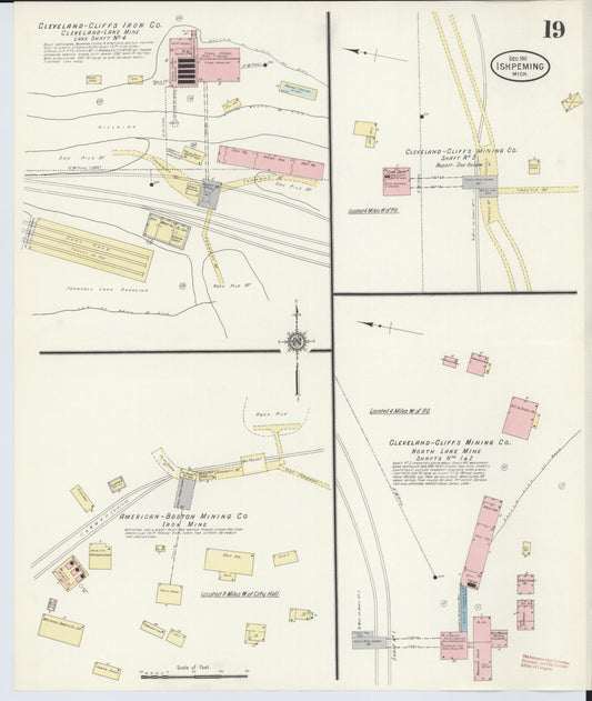 Sanborn Fire Insurance Map from Ishpeming, Marquette County, Michigan (1911), Sheet #0019 - Historic Sanborn Fire Insurance Map Print, vintage old map wall art, antique decor, genealogy gift, Michigan Michigan map