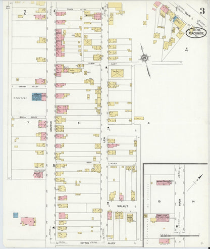 Sanborn Fire Insurance Map from Macungie, Lehigh County, Pennsylvania (1911), Sheet #0003 - Complete Map Set gallery image, historic Sanborn map, vintage wall art, Pennsylvania Pennsylvania