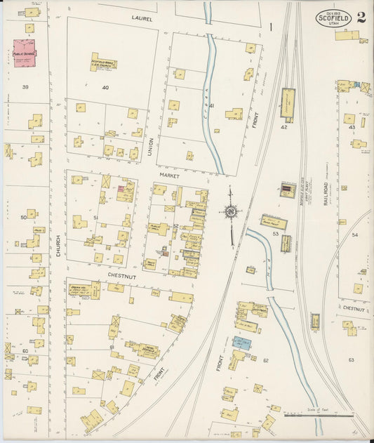 Sanborn Fire Insurance Map from Scofield, Carbon County, Utah (1913), Sheet #0002 - Historic Sanborn Fire Insurance Map Print, vintage old map wall art, antique decor, genealogy gift, Utah Utah map