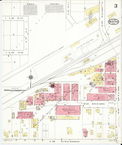 Sanborn Fire Insurance Map from Newton, Jasper County, Iowa (1918), Sheet #0003 - Historic Sanborn Fire Insurance Map Print