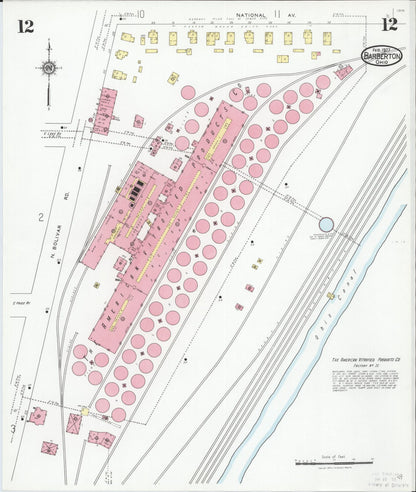 Sanborn Fire Insurance Map from Barberton, Summit County, Ohio (1927), Sheet #0012 - Complete Map Set gallery image, historic Sanborn map, vintage wall art, Ohio Ohio