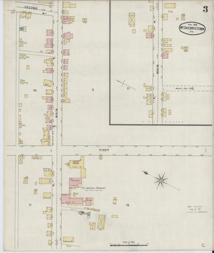 Sanborn Fire Insurance Map from McSherrystown, Adams County, Pennsylvania (1894), Sheet #0003 - Complete Map Set gallery image, historic Sanborn map, vintage wall art, Pennsylvania Pennsylvania