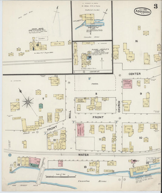 Sanborn Fire Insurance Map from Addison, Steuben County, New York (1888), Sheet #0003 - Historic Sanborn Fire Insurance Map Print, vintage old map wall art, antique decor, genealogy gift, New York New York map
