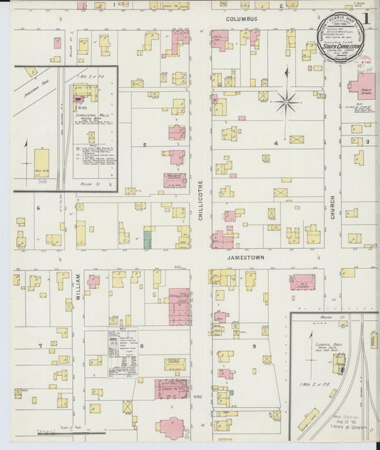 Sanborn Fire Insurance Map from South Charleston, Clark County, Ohio (1895), Sheet #0001 - Historic Sanborn Fire Insurance Map Print, vintage old map wall art, antique decor, genealogy gift, Ohio Ohio map