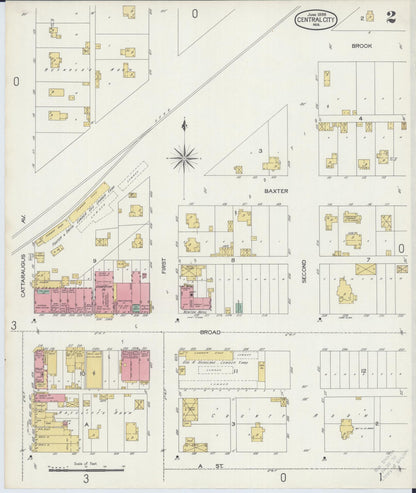 Sanborn Fire Insurance Map from Central City, Merrick County, Nebraska (1899), Sheet #0002 - Complete Map Set gallery image, historic Sanborn map, vintage wall art, Nebraska Nebraska