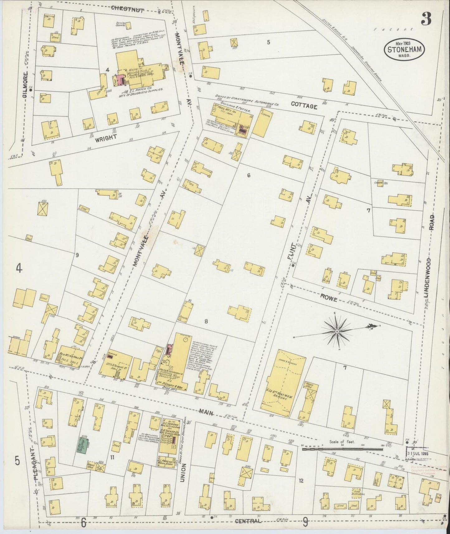 Sanborn Fire Insurance Map from Stoneham, Middlesex County, Massachusetts (1903), Sheet #0003 - Complete Map Set gallery image, historic Sanborn map, vintage wall art, Massachusetts Massachusetts