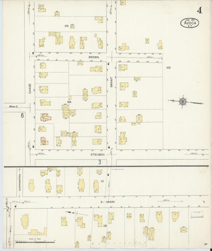 Sanborn Fire Insurance Map from Avoca, Steuben County, New York (1913), Sheet #0004 - Complete Map Set gallery image, historic Sanborn map, vintage wall art, New York New York