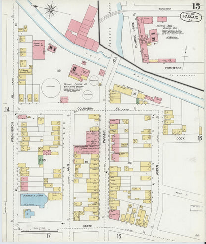 Sanborn Fire Insurance Map from Passaic, Passaic County, New Jersey (1899), Sheet #0015 - Complete Map Set gallery image, historic Sanborn map, vintage wall art, New Jersey New Jersey