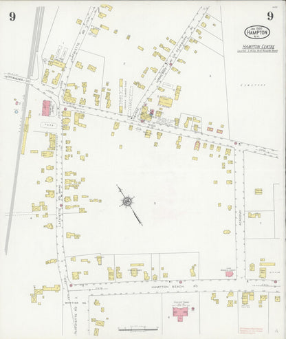 Sanborn Fire Insurance Map from Hampton, Rockingham County, New Hampshire (1930), Sheet #0009 - Complete Map Set gallery image, historic Sanborn map, vintage wall art, New Hampshire New Hampshire