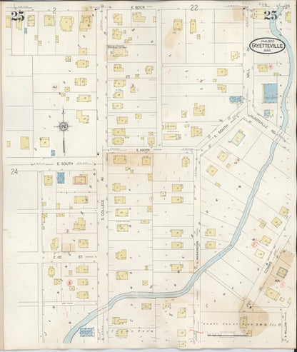 Sanborn Fire Insurance Map from Fayetteville, Washington County, Arkansas (1948), Sheet #0025 - Complete Map Set gallery image, historic Sanborn map, vintage wall art, Arkansas Arkansas