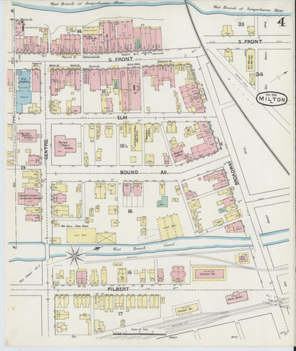 Sanborn Fire Insurance Map from Milton, Northumberland County, Pennsylvania (1890), Sheet #0004 - Complete Map Set gallery image, historic Sanborn map, vintage wall art, Pennsylvania Pennsylvania