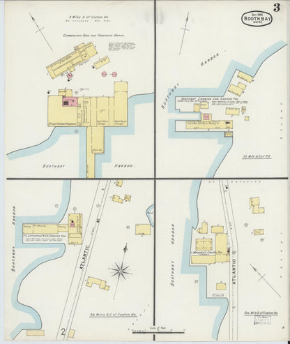 Sanborn Fire Insurance Map from Boothbay, Lincoln County, Maine (1896), Sheet #0003 - Complete Map Set gallery image, historic Sanborn map, vintage wall art, Maine Maine
