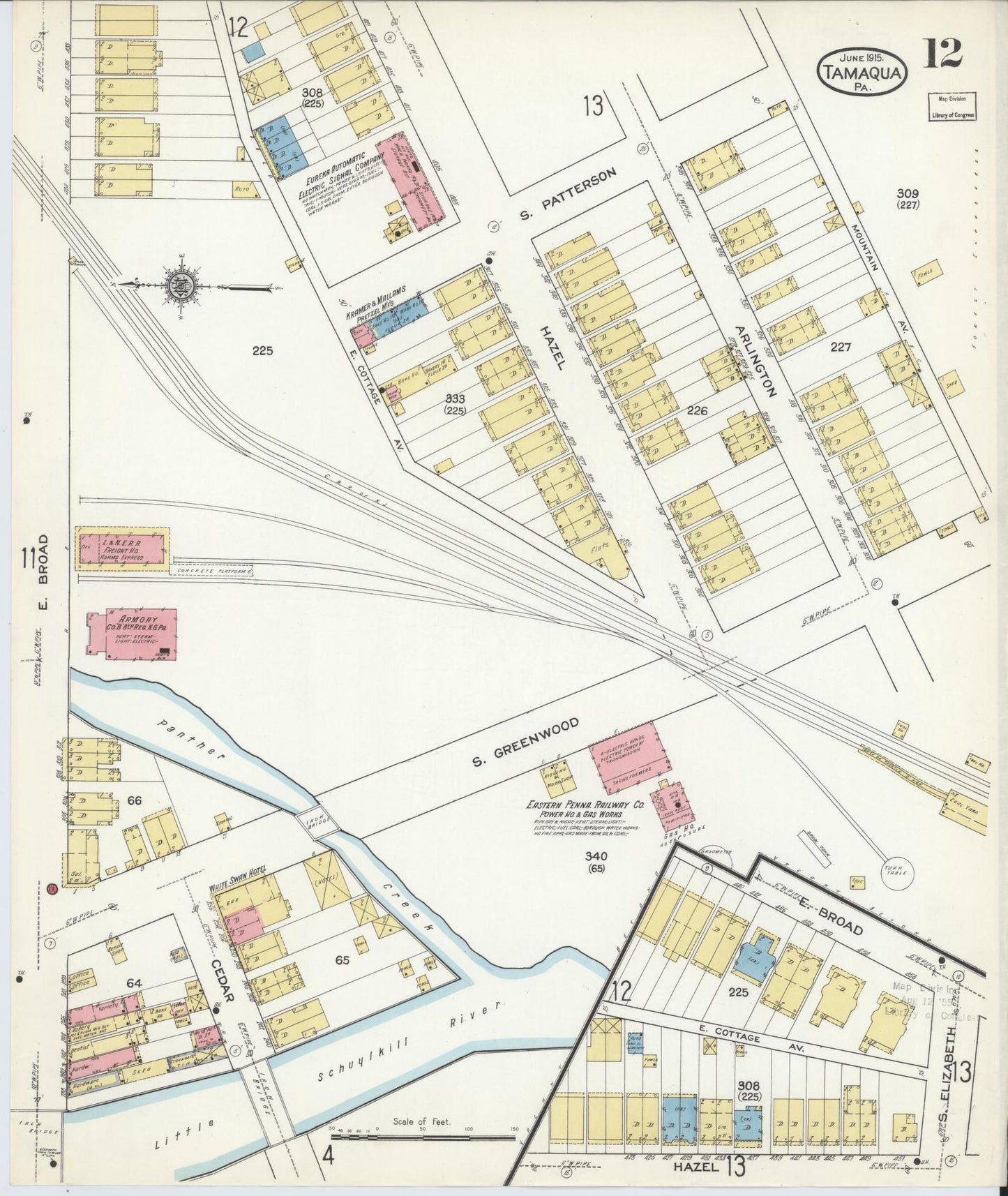 Sanborn Fire Insurance Map from Tamaqua, Schuylkill County, Pennsylvania (1915), Sheet #0012 - Complete Map Set gallery image, historic Sanborn map, vintage wall art, Pennsylvania Pennsylvania
