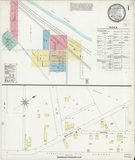 Sanborn Fire Insurance Map from Whiting, Lake County, Indiana (1901), Sheet #0001 - Historic Sanborn Fire Insurance Map Print, vintage old map wall art, antique decor, genealogy gift, Indiana Indiana map