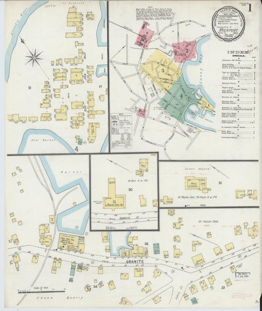 Sanborn Fire Insurance Map from Rockport, Essex County, Massachusetts (1897), Sheet #0001 - Complete Map Set gallery image, historic Sanborn map, vintage wall art, Massachusetts Massachusetts