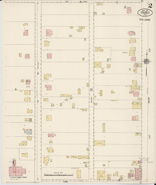 Sanborn Fire Insurance Map from Tooele, Tooele County, Utah (1911), Sheet #0002 - Historic Sanborn Fire Insurance Map Print, vintage old map wall art, antique decor, genealogy gift, Utah Utah map