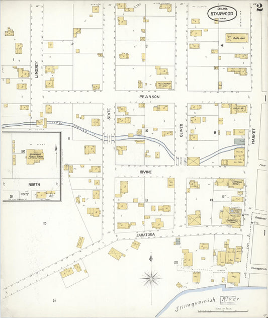 Sanborn Fire Insurance Map from Stanwood, Snohomish County, Washington (1905), Sheet #0002 - Historic Sanborn Fire Insurance Map Print, vintage old map wall art, antique decor, genealogy gift, Washington Washington map