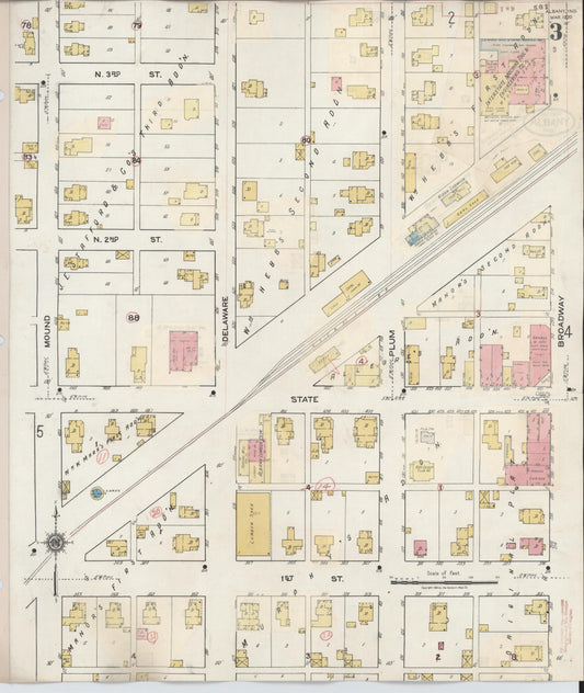 Sanborn Fire Insurance Map from Albany, Delaware County, Indiana (1943), Sheet #0003 - Historic Sanborn Fire Insurance Map Print, vintage old map wall art, antique decor, genealogy gift, Albany Delaware map