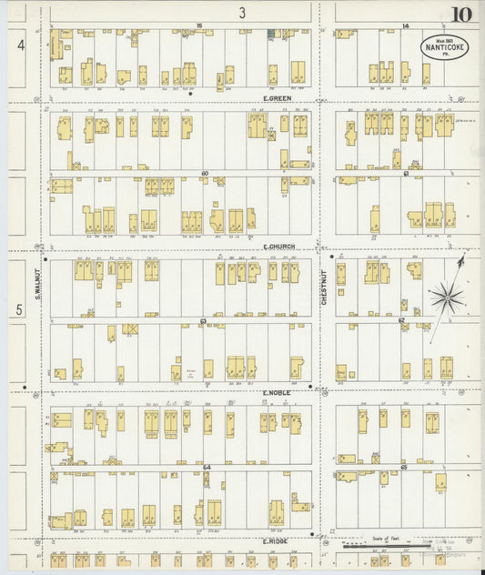 Sanborn Fire Insurance Map from Nanticoke, Luzerne County, Pennsylvania (1903), Sheet #0010 - Historic Sanborn Fire Insurance Map Print, vintage old map wall art, antique decor, genealogy gift, Pennsylvania Pennsylvania map