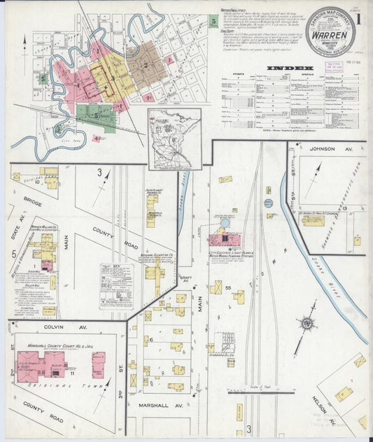 Sanborn Fire Insurance Map from Warren, Marshall County, Minnesota. (1915) – Map View