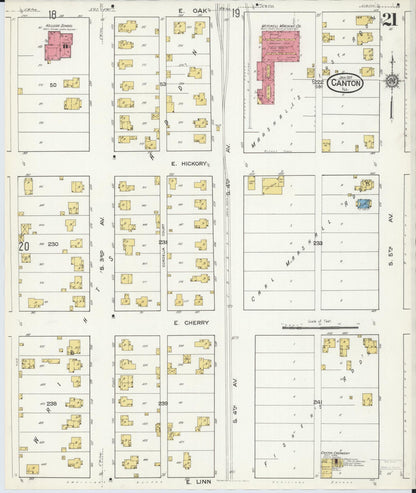 Sanborn Fire Insurance Map from Canton, Fulton County, Illinois (1917), Sheet #0021 - Complete Map Set gallery image, historic Sanborn map, vintage wall art, Illinois Illinois