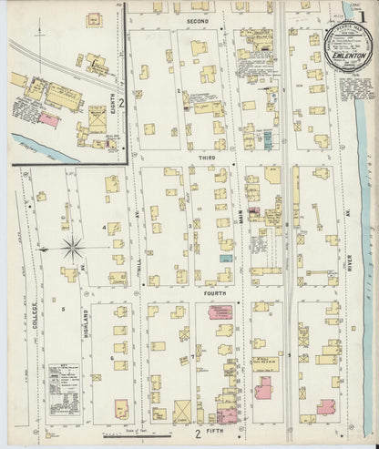 Sanborn Fire Insurance Map from Emlenton, Venango County, Pennsylvania (1897), Sheet #0001 - Complete Map Set gallery image, historic Sanborn map, vintage wall art, Pennsylvania Pennsylvania