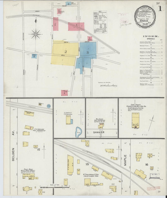 Sanborn Fire Insurance Map from Sodus, Wayne County, New York (1894), Sheet #0001 - Complete Map Set gallery image, historic Sanborn map, vintage wall art, New York New York