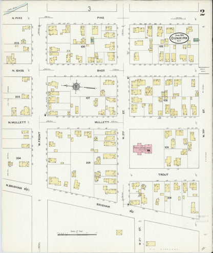 Sanborn Fire Insurance Map from Dunkirk, Chautauqua County, New York (1910), Sheet #0002 - Complete Map Set gallery image, historic Sanborn map, vintage wall art, New York New York