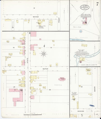 Sanborn Fire Insurance Map from Dover, Kent County, Delaware (1897), Sheet #0007 - Complete Map Set gallery image, historic Sanborn map, vintage wall art, Delaware Delaware