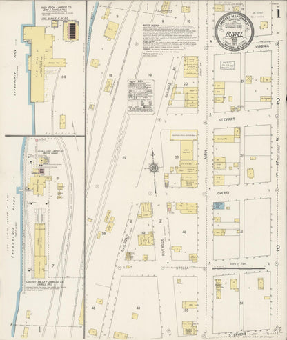 Sanborn Fire Insurance Map from Duvall, King County, Washington (1917), Sheet #0001 - Complete Map Set gallery image, historic Sanborn map, vintage wall art, Washington Washington