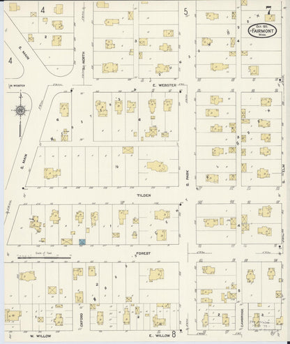 Sanborn Fire Insurance Map from Fairmont, Martin County, Minnesota (1911), Sheet #0007 - Complete Map Set gallery image, historic Sanborn map, vintage wall art, Minnesota Minnesota