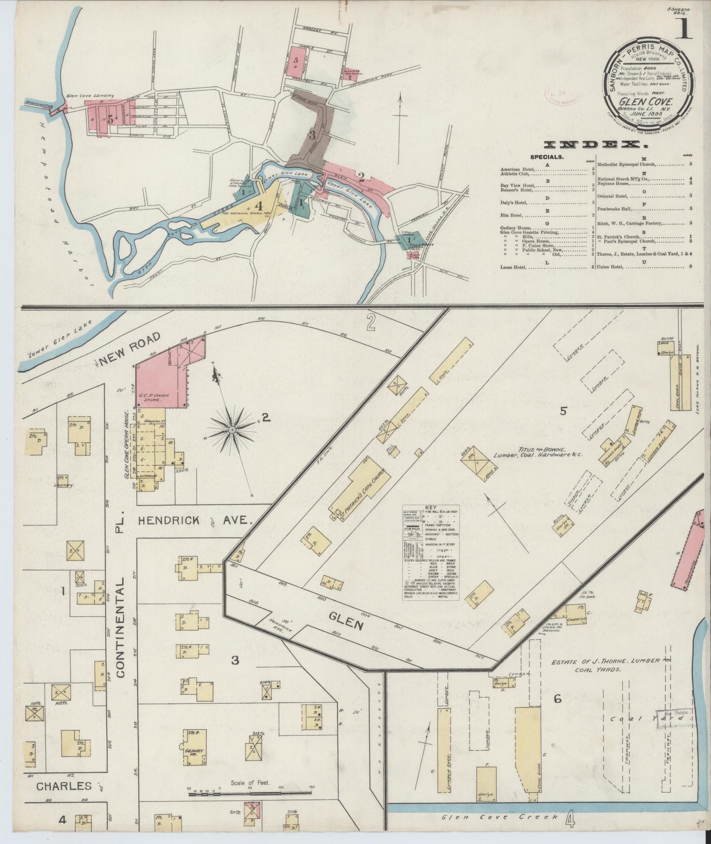 Sanborn Fire Insurance Map from Glen Cove, Nassau County, New York. (1893) – Historic Sanborn Fire Insurance Map Print
