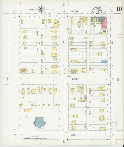 Sanborn Fire Insurance Map from Perry, Noble County, Oklahoma (1903), Sheet #0010 - Complete Map Set gallery image, historic Sanborn map, vintage wall art, Oklahoma Oklahoma
