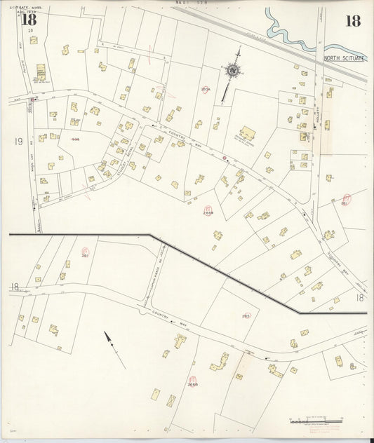Sanborn Fire Insurance Map from Scituate, Plymouth County, Massachusetts (1944), Sheet #0018 - Historic Sanborn Fire Insurance Map Print, vintage old map wall art, antique decor, genealogy gift, Massachusetts Massachusetts map
