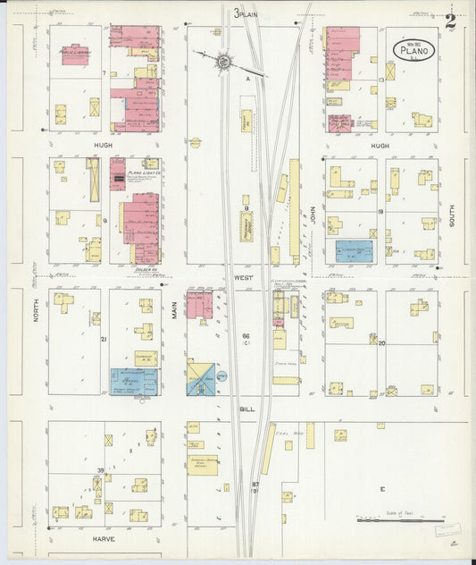Sanborn Fire Insurance Map from Plano, Kendall County, Illinois (1912), Sheet #0002 - Historic Sanborn Fire Insurance Map Print, vintage old map wall art, antique decor, genealogy gift, Illinois Illinois map