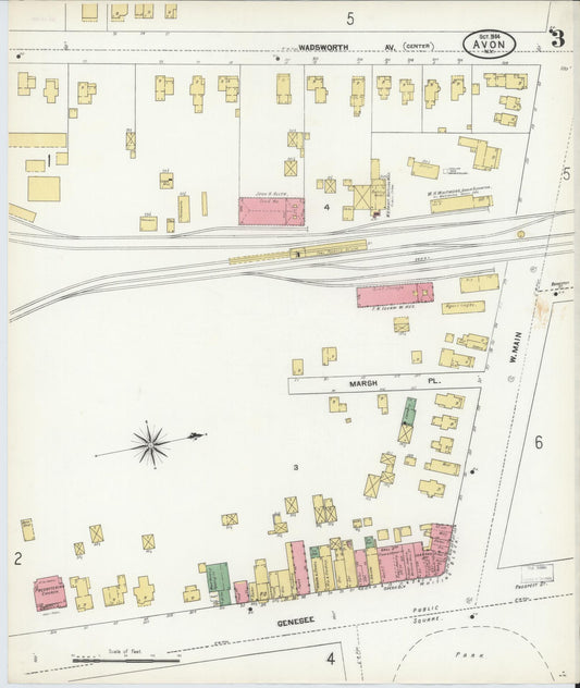 Sanborn Fire Insurance Map from Avon, Livingston County, New York (1904), Sheet #0003 - Historic Sanborn Fire Insurance Map Print, vintage old map wall art, antique decor, genealogy gift, New York New York map