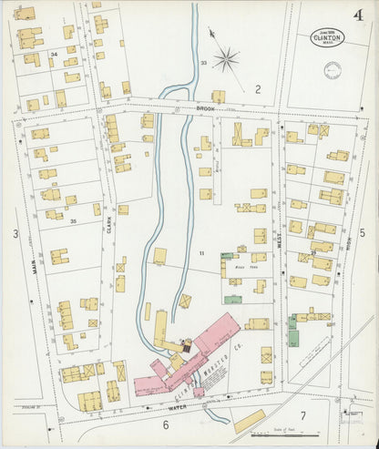 Sanborn Fire Insurance Map from Clinton, Worcester County, Massachusetts (1899), Sheet #0004 - Complete Map Set gallery image, historic Sanborn map, vintage wall art, Massachusetts Massachusetts