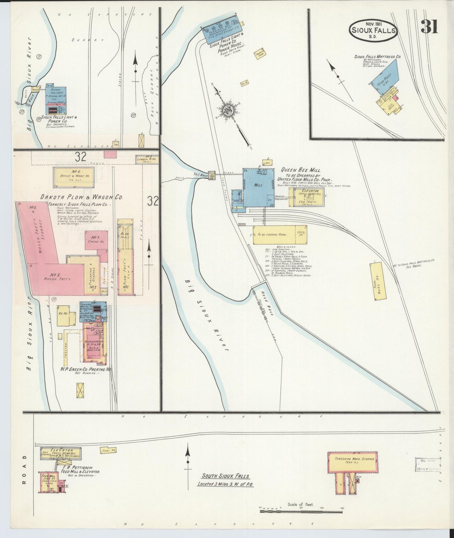 Sanborn Fire Insurance Map from Sioux Falls, Minnehaha County, South Dakota (1911), Sheet #0031 - Historic Sanborn Fire Insurance Map Print, vintage old map wall art, antique decor, genealogy gift, South Dakota South Dakota map