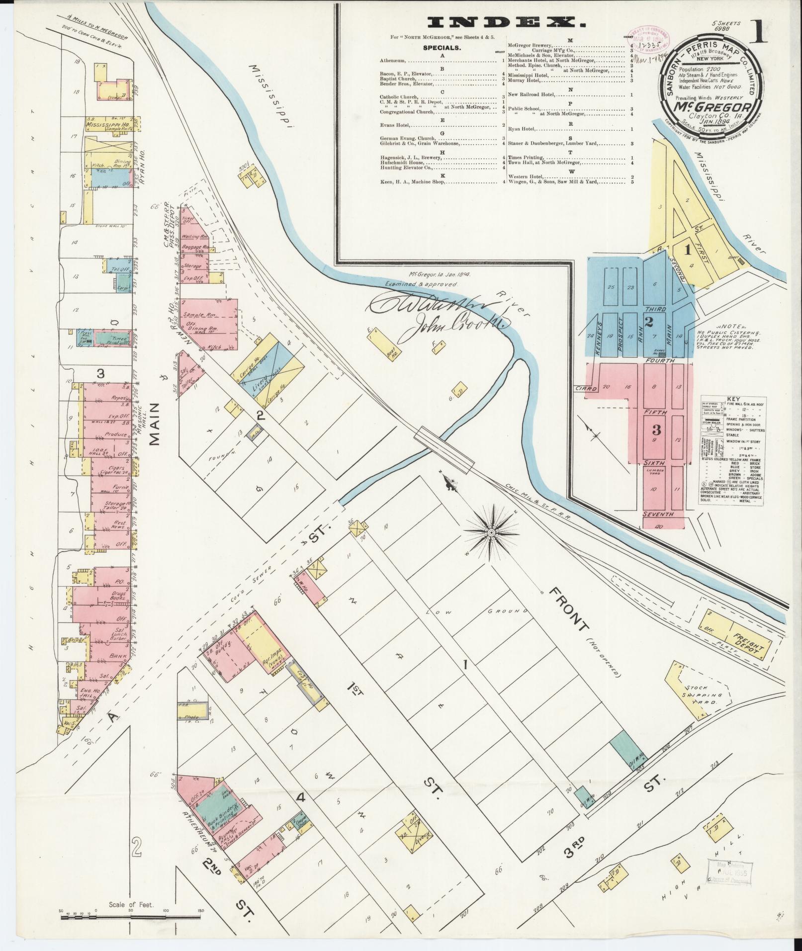 Sanborn Fire Insurance Map from McGregor, Clayton County, Iowa (1894), Sheet #0001 - Historic Sanborn Fire Insurance Map Print