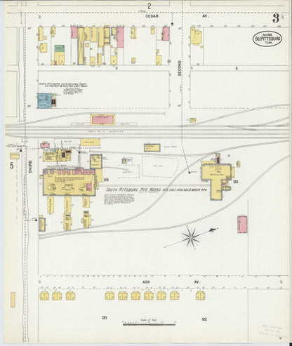 Sanborn Fire Insurance Map from South Pittsburg, Marion County, Tennessee (1902), Sheet #0003 - Complete Map Set gallery image, historic Sanborn map, vintage wall art, Tennessee Tennessee