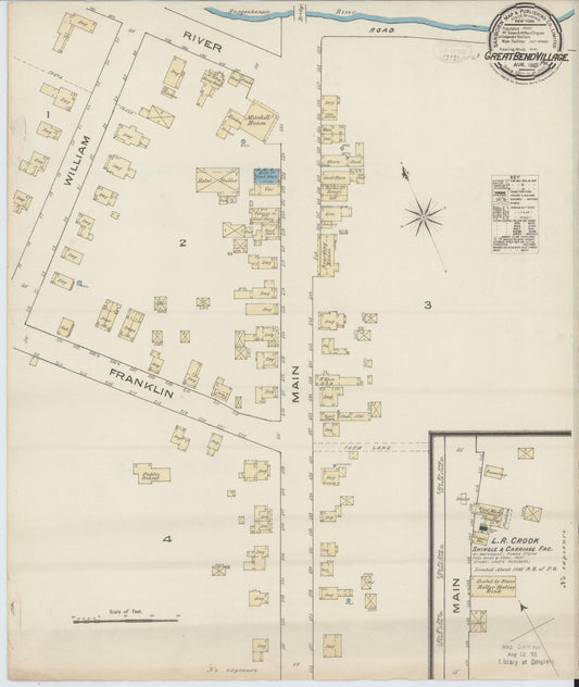 Sanborn Fire Insurance Map from Great Bend Village, Susquehanna County, Pennsylvania (1885), Sheet #0001 - Historic Sanborn Fire Insurance Map Print, vintage old map wall art, antique decor, genealogy gift, Pennsylvania Pennsylvania map