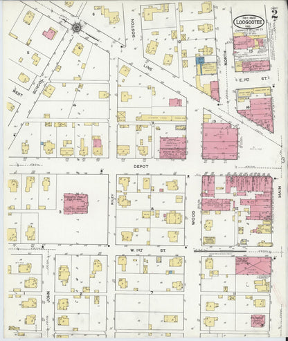 Sanborn Fire Insurance Map from Loogootee, Martin County, Indiana (1920), Sheet #0002 - Historic Sanborn Fire Insurance Map Print, vintage old map wall art, antique decor, genealogy gift, Indiana Indiana map