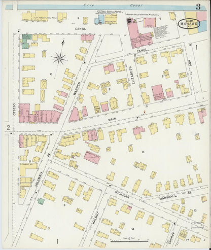 Sanborn Fire Insurance Map from Mohawk, Herkimer County, New York (1897), Sheet #0003 - Historic Sanborn Fire Insurance Map Print, vintage old map wall art, antique decor, genealogy gift, New York New York map