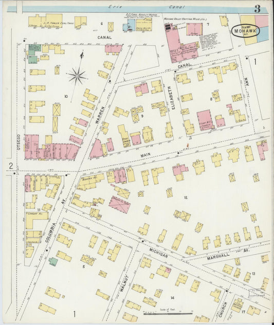 Sanborn Fire Insurance Map from Mohawk, Herkimer County, New York (1897), Sheet #0003 - Historic Sanborn Fire Insurance Map Print, vintage old map wall art, antique decor, genealogy gift, New York New York map