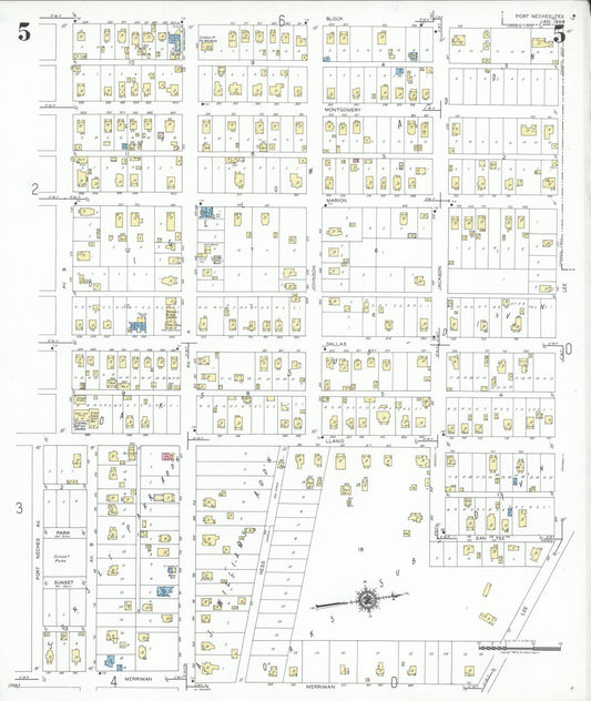 Sanborn Fire Insurance Map from Port Neches, Jefferson County, Texas (1949), Sheet #0005 - Historic Sanborn Fire Insurance Map Print, vintage old map wall art, antique decor, genealogy gift, Texas Texas map