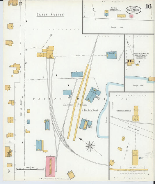 Sanborn Fire Insurance Map from Houghton, Houghton County, Michigan (1900), Sheet #0016 - Historic Sanborn Fire Insurance Map Print, vintage old map wall art, antique decor, genealogy gift, Michigan Michigan map
