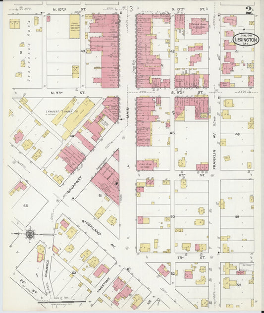 Sanborn Fire Insurance Map from Lexington, Lafayette County, Missouri (1918), Sheet #0002 - Historic Sanborn Fire Insurance Map Print, vintage old map wall art, antique decor, genealogy gift, Missouri Missouri map