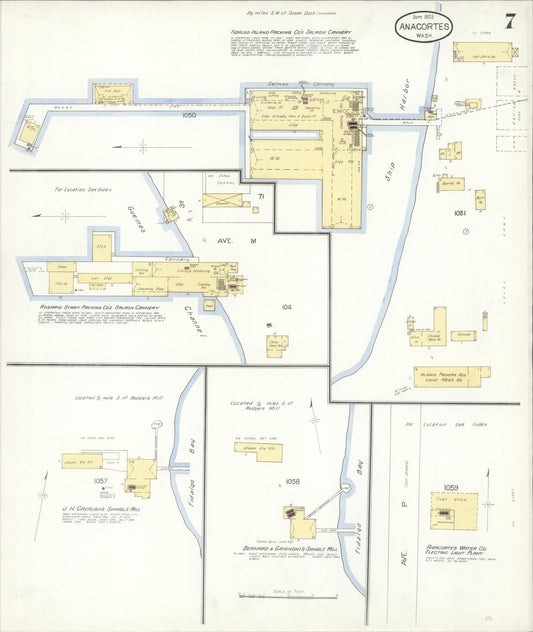 Sanborn Fire Insurance Map from Anacortes, Skagit County, Washington (1903), Sheet #0007 - Historic Sanborn Fire Insurance Map Print, vintage old map wall art, antique decor, genealogy gift, Washington Washington map